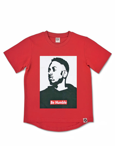 Kids Kendrick Lamar Be Humble Rap Hip Hop T Shirt in Red